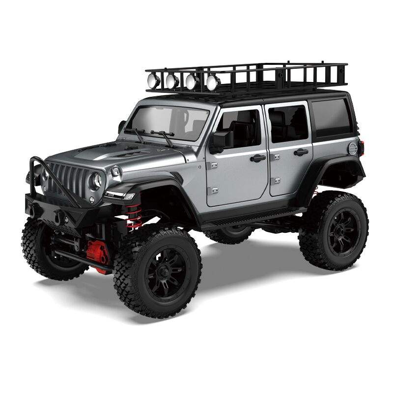 MN128 Silver 1/12 RC Rock Crawler 4WD RTR Off-Road Scale Truck with Realistic Design and Remote Control